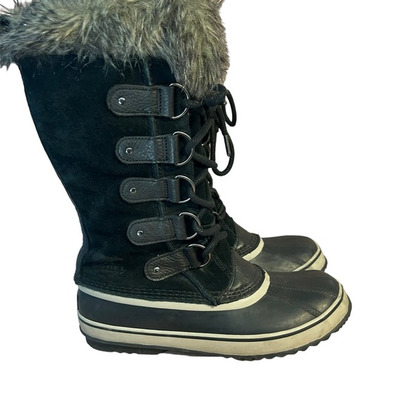 SOREL Joan of Arctic Waterproof Boot Black with Faux Fur Size 10.5 Women's - Picture 2 of 7